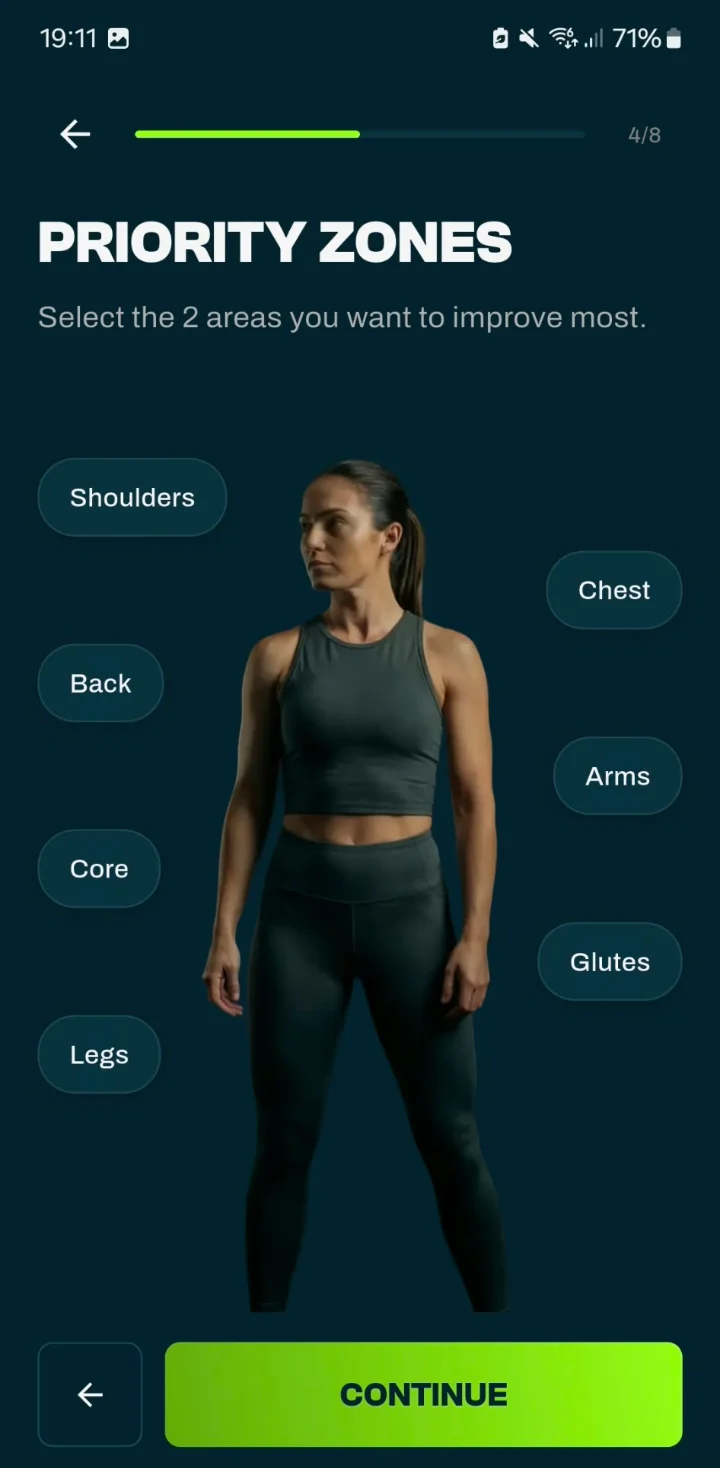 Priority Zones in der Trainingsplan App auswählen