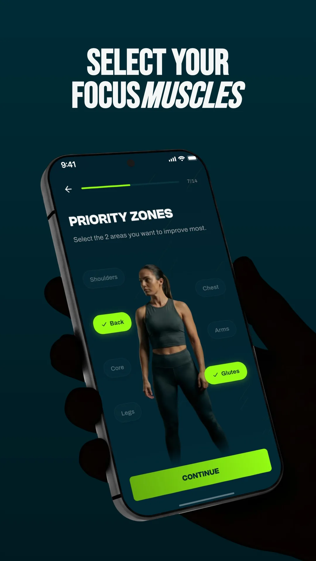 Elegir los grupos musculares a los que quieres dar prioridad