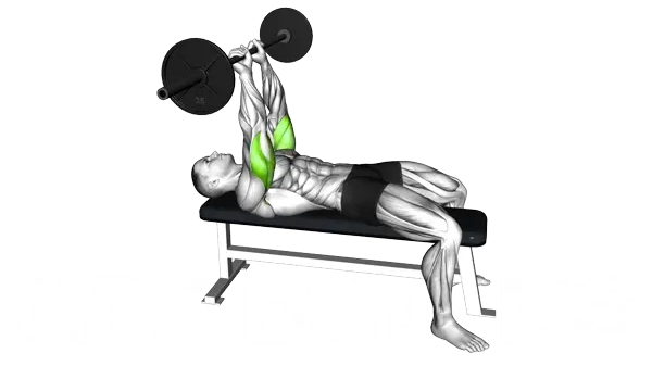 Lying Barbell Tricep Extension (Skull Crusher) — Step 2