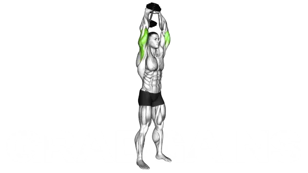 Two Arm Standing Dumbbell Extension — Step 2