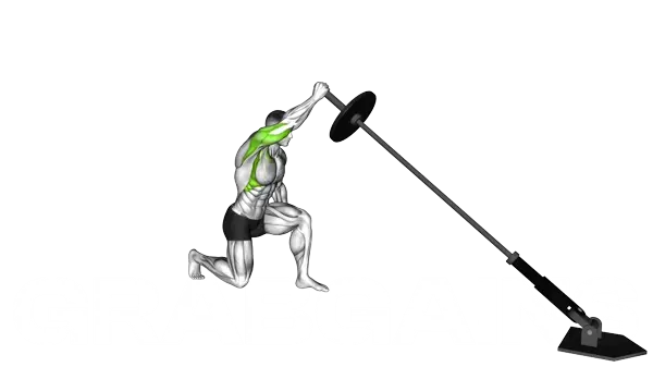 Landmine Kneeling One Arm Shoulder Press — Step 2