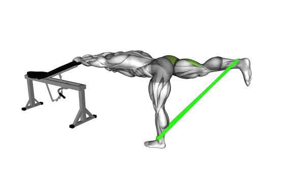 Resistance Band One Leg Kickback (Bent Position) — Step 2