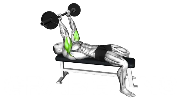 Ez Bar Lying Triceps Extension — Step 2