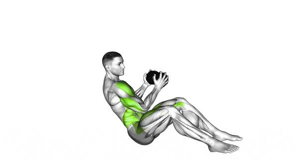 Dumbbell Military Press Russian Twist — Step 2